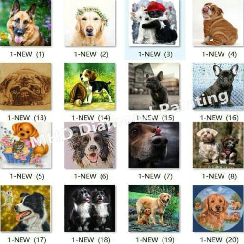 Crafts Diamond Painting Dog Diamond Cross Embroidery Animal Pattern Rhinestone Family Decoration Gift Mosaic Dog Wholesale