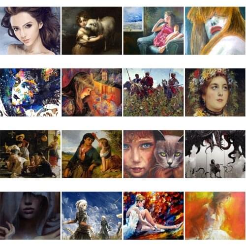 Diamond Painting Figure Retro Girl Square Diamond Round Diamond Decoration Customizable Wall Art Decoration Frameless Style