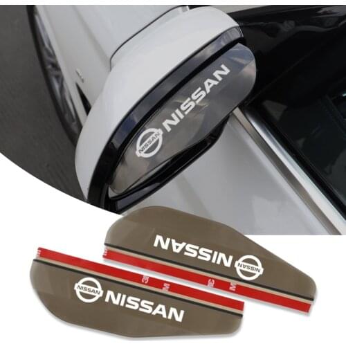 2Pcs Car Rearview Mirror Rainproof Visor Eyebrow Sun Shade Rain Cover For Nissan Juke X Trail Navara Tiida Qashqai Patrol Micra