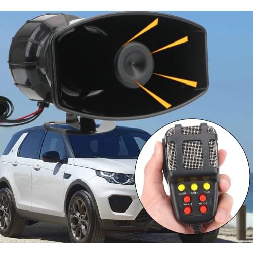 12V 100W Speakers Loud Police Siren Air Horn Megaphone Tone Car Horn Car Warning Alarm Mic PA System Emergency Amplifier Hooter