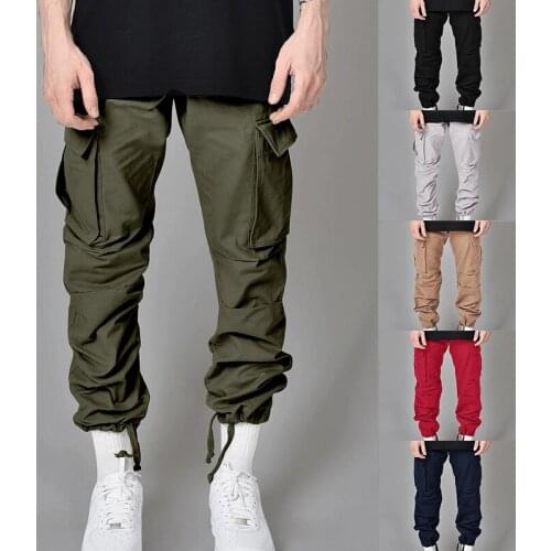 Hip Hop Cargo Pants Men Streetwear Multi Pockets Fashion Harajuku Harem Pant Mens Jogger Pants Solid Tactical Casual Pants Men
