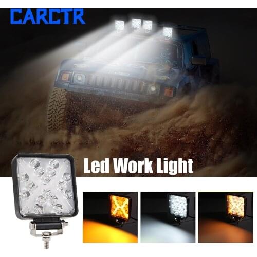 CARCTR Car Led Work Light Front Light 168W Off Road Light 4 Inch Square Round Bifocal Lens Work Light Lights Automobiles Parts