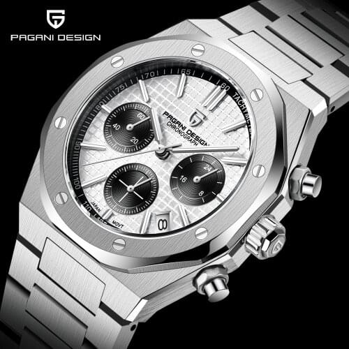 PAGANI DESIGN 2021 New 40mm Mens Six Pin Chronograph 200m Waterproof Seiko VK63 Sapphire Clock Relogio Masculino Watch
