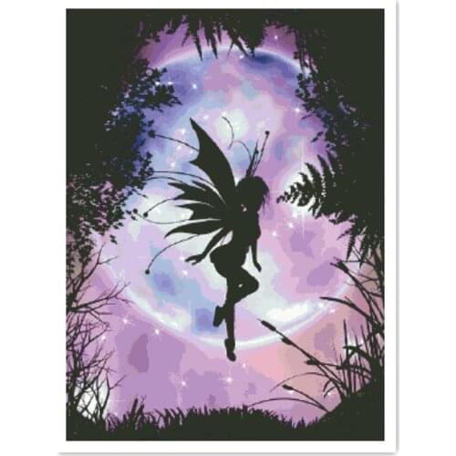 Butterfly fairy cross stitch package girl 18ct 14ct 11ct cloth cotton thread embroidery DIY handmade needlework