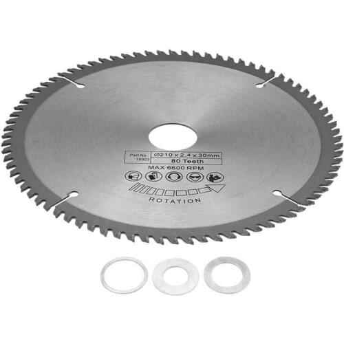 210mm 80 Teeth Bore Diameter 30mm Circular Saw Blade with 3 O-rings Wood Cutting Blade Wood Cutting Disc Saw Cutting Blade