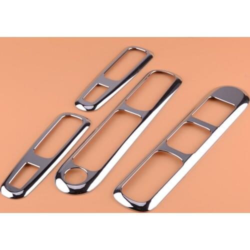 DWCX ABS Chrome Car Door Window Lift Switch Button Cover Trim Sticker Fit For Peugeot 3008 2009 2010 2011 2012 2013 2014 2015