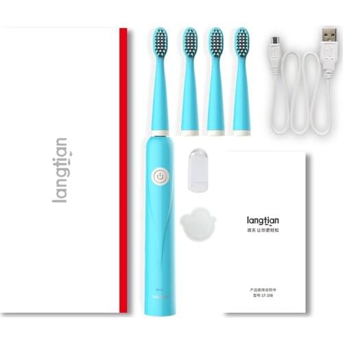 Electric Toothbrush For Children Kids Adults 5 Modes Ultrasonic Toothbrush Travel Rechargeable Sonic Tooth Brush 4 Heads LT-Z08A