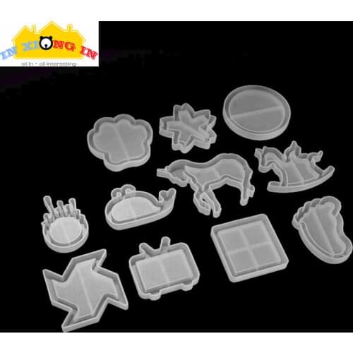 Epoxy Resin Kawaii Feet Shaker Silicone Molds Charms DIY Jewelry Tool Water Injection Windmill Mould UV Resin Pendant