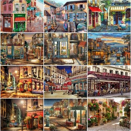 EverShine 5D Diamond Painting Landscape Full Square Diamond Mosaic City Picture Of Rhinestones Embroidery Art Handmade Hobby