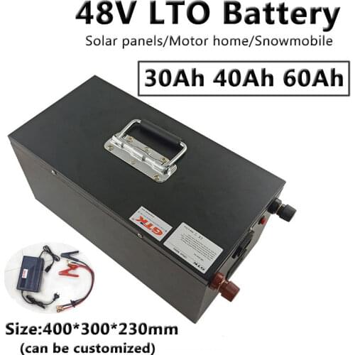 GTK 2w cycle 48V 30Ah 40Ah 60Ah LTO Lithium Titanate Battery Pack 2.4v cell for Forklift Tricycle Solar system+10A charger
