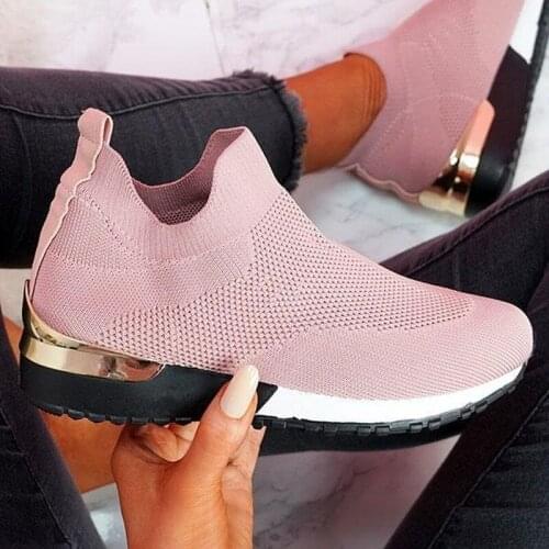 Sneakers Women Vulcanized Shoes Ladies Solid Color Slip-On Sneakers for Female Casual Sport Shoes 2021 Fashion Mujer Shoes