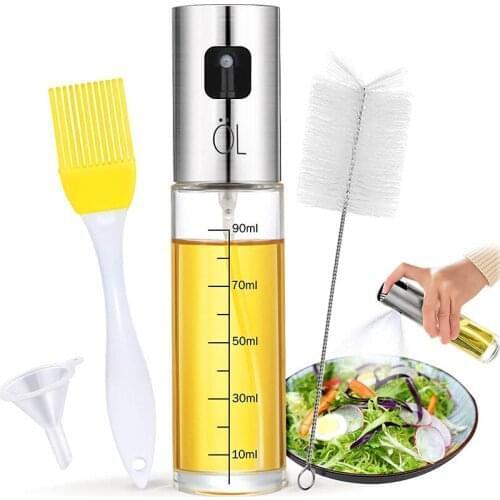 Kitchen Cook Olive Oil Spray Empty Bottle Vinegar Bottle Oil Dispenser Cooking Tool Salad Bbq Cooking Glass Oil Sprayer Tool Kit