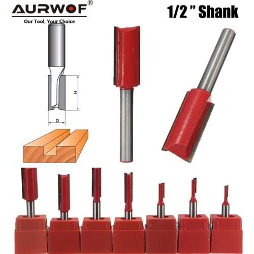 LA VIE 1pc 1/2 Shank Blade Straight Knife Router Bit Carbide Woodworking Milling Cutter End Mill Tool Carving Trimming MC03021