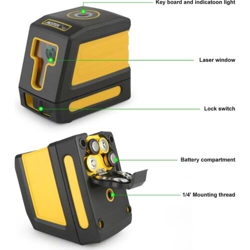Laser Level Self-Leveling Horizontal and Vertical Cross Line Red/Green Beam Portable Mini Level Meter nivel laser 360 Two Line