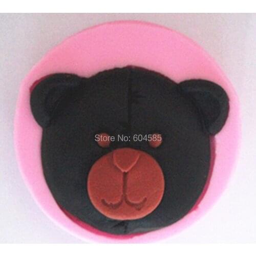 Lovely teddy bear face cake molds soap chocolate mould for the kitchen baking DIY cake tool kitchen tool FM262