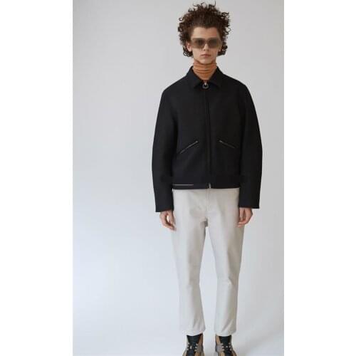 Mens autumn/winter new mens jacket short jacket classic simple lapel zipper large coat