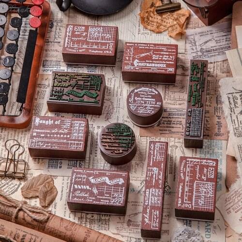 Vintage Fragment Imprint series decoration stamp wooden rubber stamps for scrapbooking stationery DIY craft standard stamp