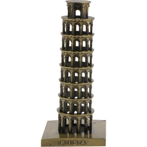 Leaning Tower of Pisa Model Decor Metal Craft Furnishing Item