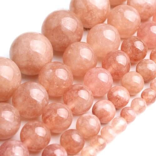 Natural Sunstone Beads Smooth Round Loose Stone Beads For Jewelry Making DIY Bracelet Necklace Pick Size 4/6/8/10/12mm 15inches