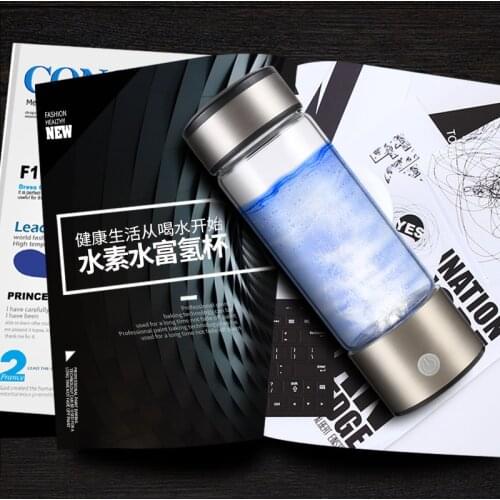 430ml Portable USB Hydrogen-Rich Water Ionizer Maker Cup Generator Bottle Silver
