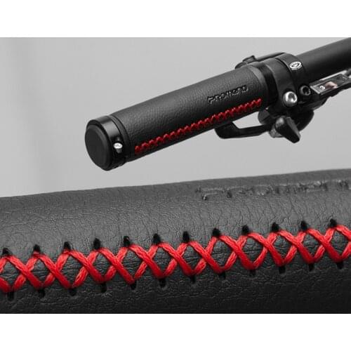 PROMEND Fiber leather Bicycle Grips MTB Aluminium Double lock Anti skid Handlebar Grip