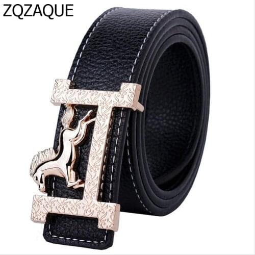 2020 Classic Style Horse Pattern Gold Buckle Belts For Women and Men Fashion All-match Jeans Waistbands Nice Straps SY099