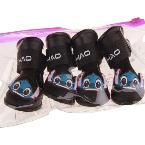 4pcs/lot S/M/L Pet Dog Rain Shoes for Dogs Booties Rubber Portable Anti Slip Waterproof Pet Dog Cat Rain Shoes