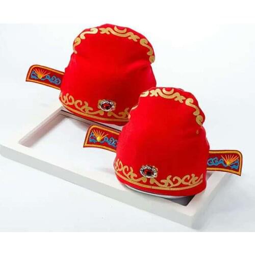 The spring and autumn period and the top cap cotton baby 1-12 months age of private child hat red full moon must choose the hat