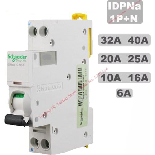 Schneider All Series MCB Circuit Breaker Air Switch 18mm Small MINI 2p IDPNa 1P+N AC 10A 16A 20A 25A 32A 40A