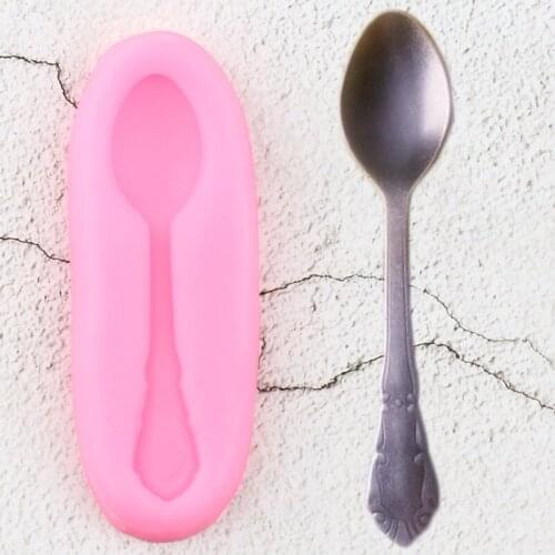 3D Spoon Silicone Molds Cupcake Topper Fondant Mold Cake Decorating Tools DIY Baking Clay Candy Chocolate Gumpaste Moulds