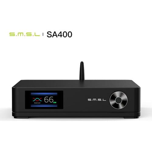 SMSL SA400 Aluminum alloy CNC BASS Bluetooth 5.0 APT-X Powerful preamp output balanced input SW/speaker output power amplifier