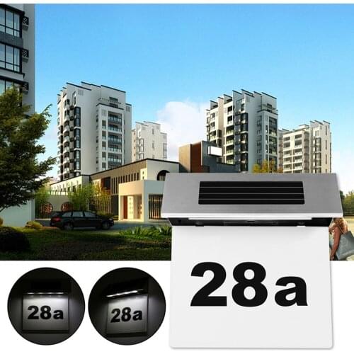 Outdoor Lighting Doorplate Solar Lamp Waterproof IP65 Led solar light of Outdoor House Number Solar Apartment Number Light