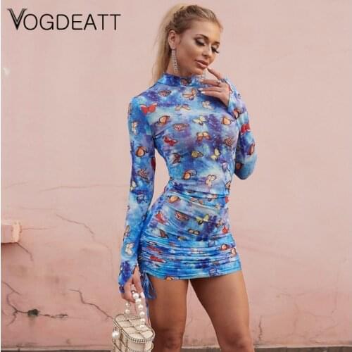 Синие летние платья VOGDEATT China At AliExpress