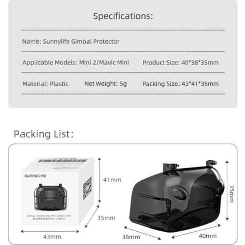 1 Pc Transparent Camera Lens Cover Case for DJI Mavic Mini/Mini 2 Gimbal Protectors Dust Proof Protector Accessories