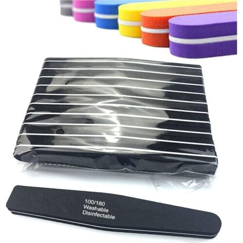10/20pcs Professional Nail File 100/180 Double Side Nailfile Buff for Nails Grinding Polishing Manicure Care Files Nail Art Tool