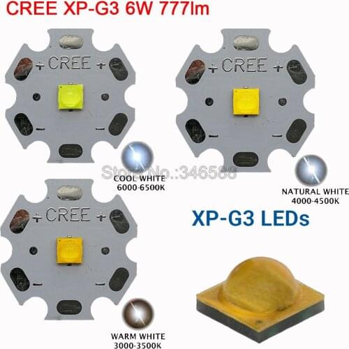 10pcs Cree XPG3 XP-G3 1W - 6W High Power LED Emitter Diode Cool White Warm White Royal Blue Chip on 20mm 16mm 14mm 12mm 8mm PCB