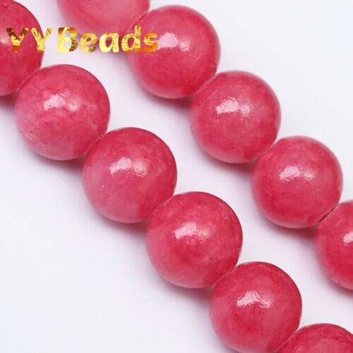 100% Natural Rose Red Jades Beads Red Chalcedony Stone 6-12mm Loose Charm Beads For Jewelry Making DIY Bracelets Accessories 15"