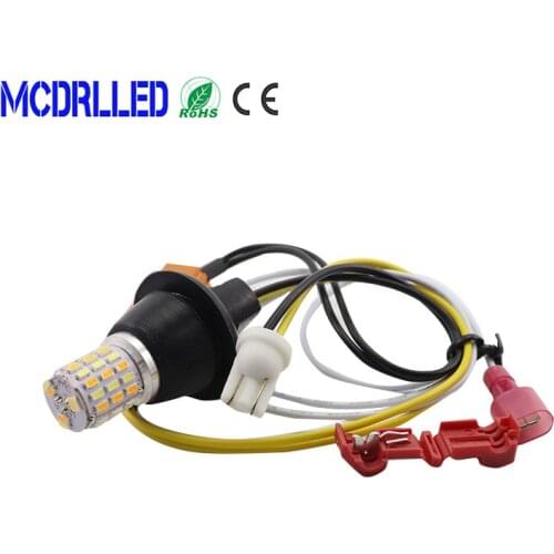 Mcdrlled 2Pcs T10 W5W T15 Dual Color LED Turn Signal Bulbs Canbus Daytime Running Light Auto Lamp Red Yellow White 12V