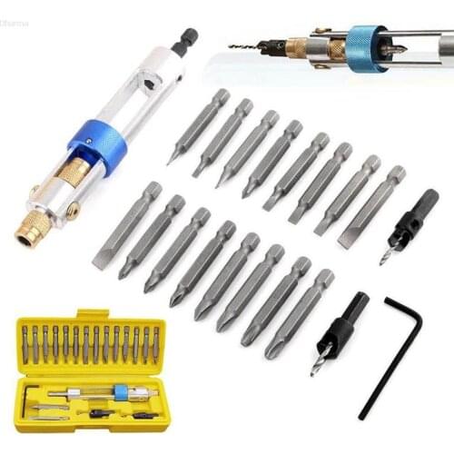 20 pcs/Set High Speed Steel Countersunk Head Bit Quick Conversion Change Double Bits Support Screwdriver Tool
