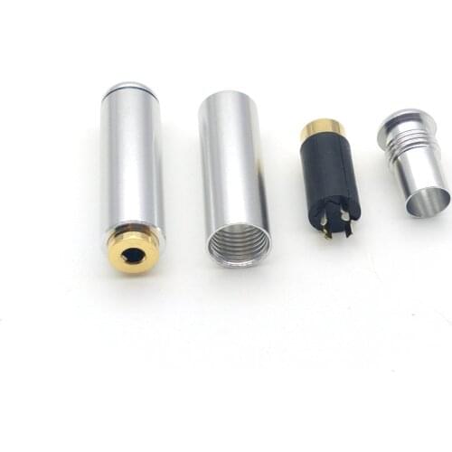 Silver 2.5mm 4 Pole Female jack Connector Audio Soldering connector