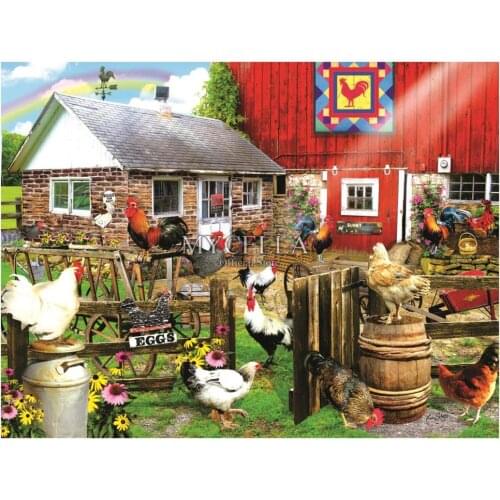 5d Diy Diamond Painting Farm Animals cock Cross Stitch Diamond Embroidery Cartoon Mosaic Paintings Home Decor ChildrenS Gifts