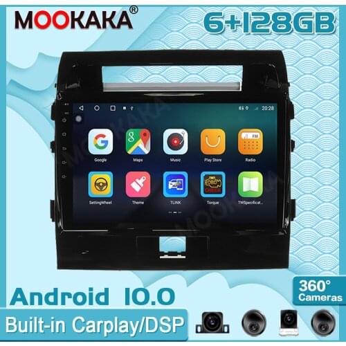 6+128G Android10 For Toyota Land Cruiser 200 Carplay Radio Multimedia Player Car GPS Navigation Head Unit with Screen Stereo