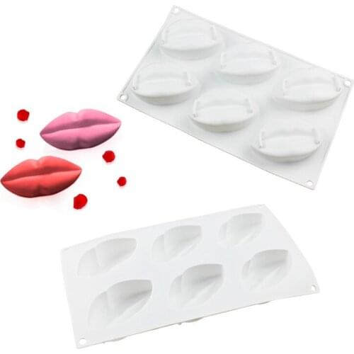 6 Holes Sexy Lips Silicone Cake Mold For Baking Mousse Moulds Cake Decorating Moule Fondant Baking Tools