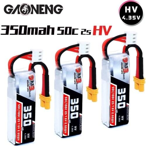 1-10Pcs GAONENG GNB 2S 7.6v 350mah HV 4.35V*2 50C/100C Lipo battery for ETAFPV Beta75X 2S Beta65X 2S Whoop Tiny Drones XT30 Plug