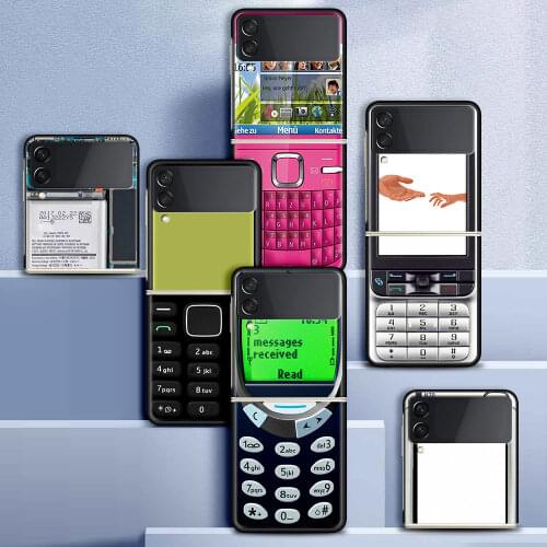 Case For Samsung Galaxy Z Flip 3 5G Funda ZFlip3 Luxury Black PC Hard Shockproof Back Phone Coque Shell Retro Cassette