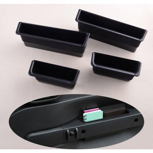 1 Set Black Car Door Armrest Phone Key Storage Box Holder Tray Container ABS Fit for Jeep Wrangler JK 2007 2008 2009 2010