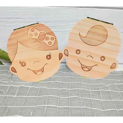 Baby Tooth Box Spanish/English/Dutch/Russian/French /Italian Wooden Milk Teeth Organizer Storage Boys Girls Baby Souvenirs Gift