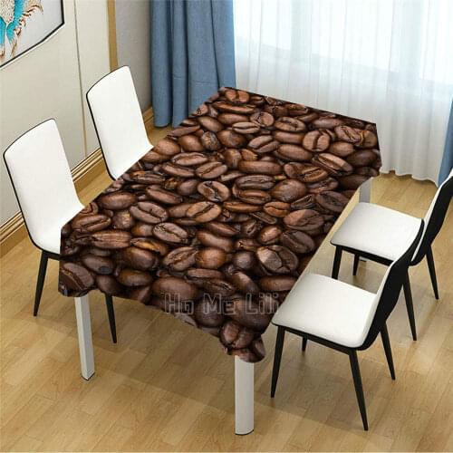 Coffee Bean Pattern Design Tablecloth Dining Decor