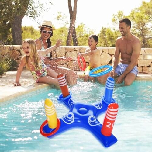 Toys For Children Bebe Inflatable Ring Toss Pool Game Toys Floating Swimming Pool Ring With 4 Pcs Rings игрушки антистресс