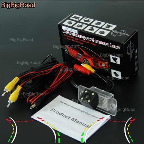 BigBigRoad Car Intelligent Dynamic Track Rear View Camera Night Vision Reversing Camera For Volkswagen tiguan 2010--2015